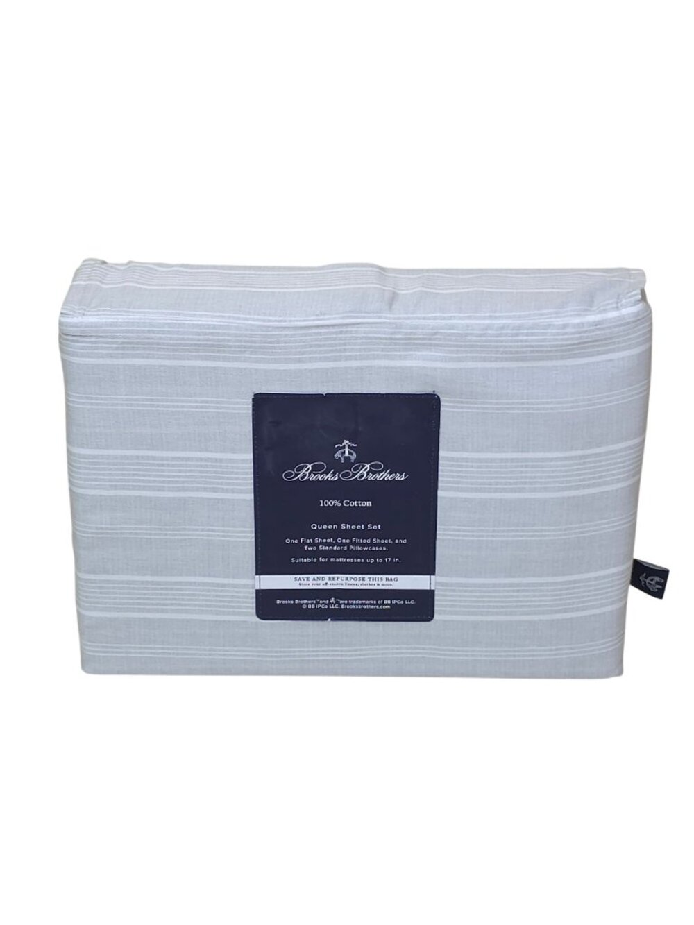 Brooks Brothers Queen Sheet Set 100% Cotton Includes Fits Mattresses Up To 17"